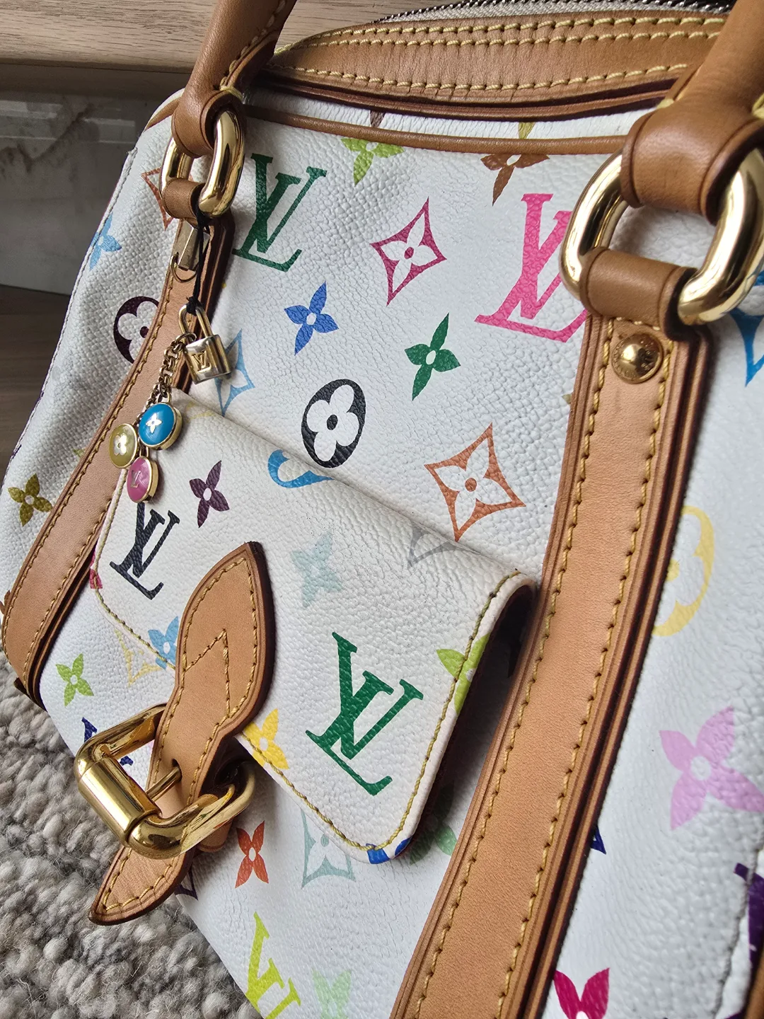 Louis Vuitton  White Monogram Multicolore Canvas Priscilla Bag image indicator(10)