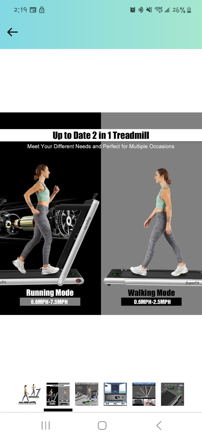 SuperFit 2 in 1 Folding Treadmill