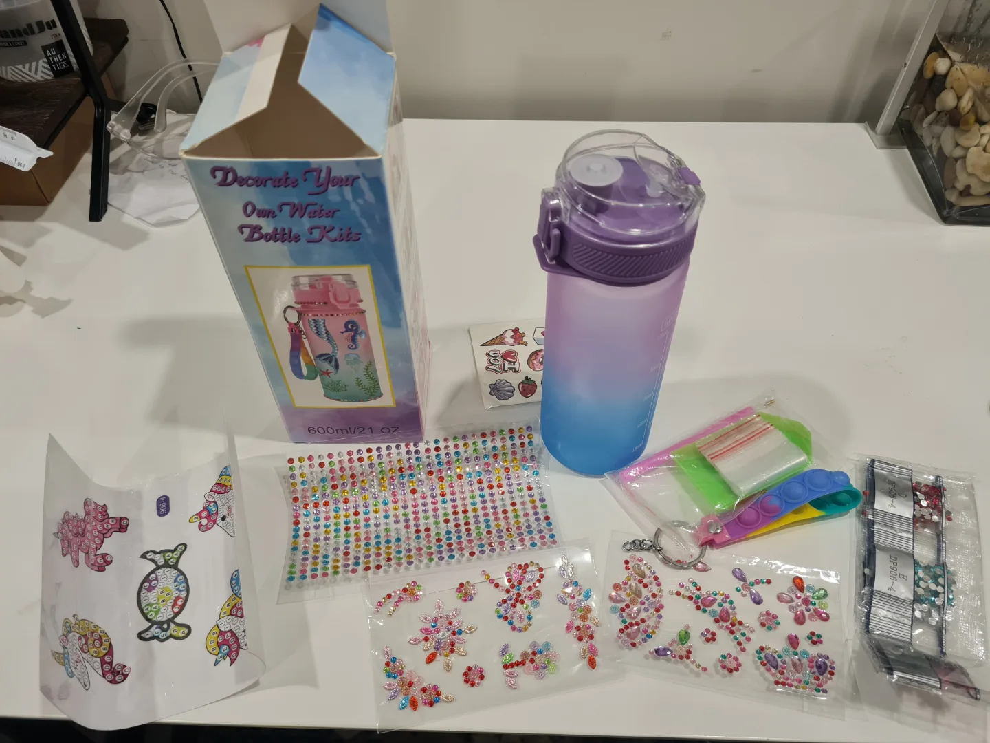 Decorate Your Own Water Bottle Kit - Unicorn & Mermaid Designs image indicator(6)