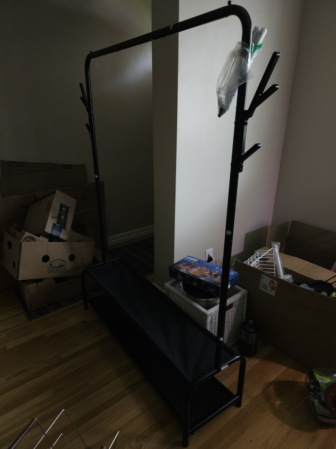 Black Metal Garment Rack with Shelf