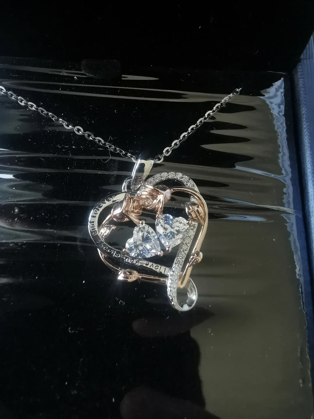 925 SILVER HEART SHAPE ROSE GOLD NECKLACE image indicator(7)