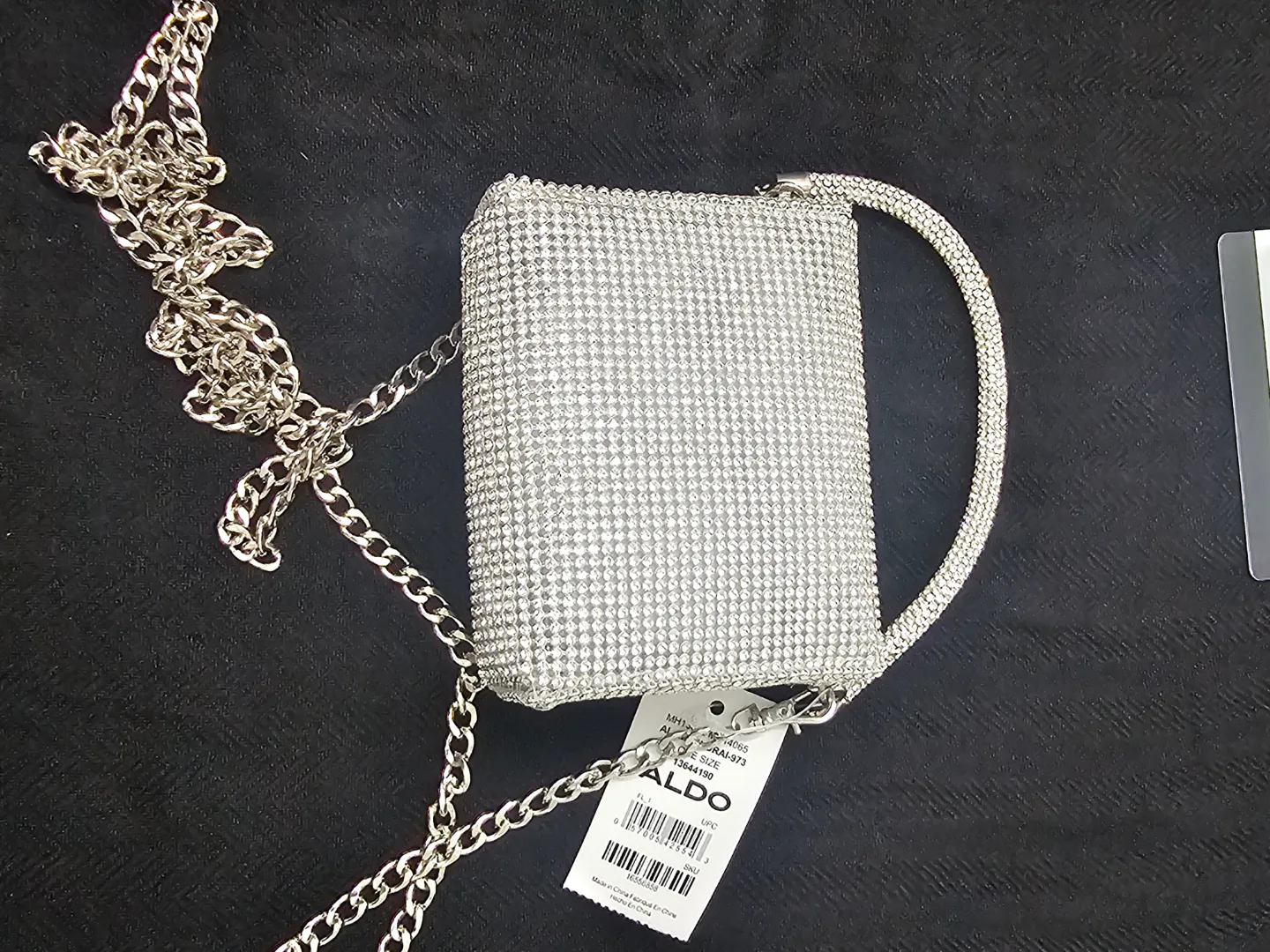 BNWT Aldo Silver Rhinestone Crossbody Bag image indicator(2)