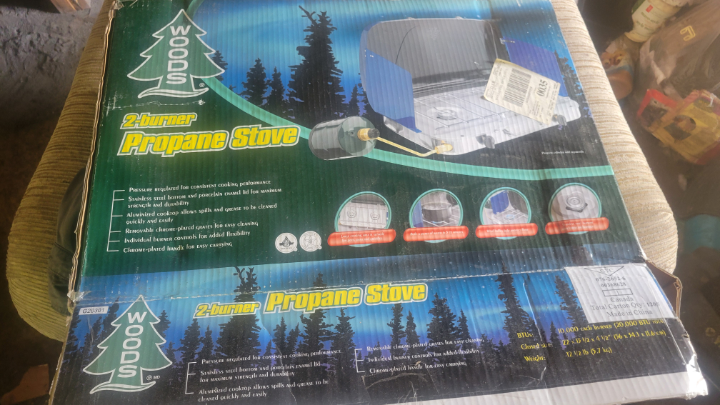 Woods 2-Burner Propane Stove - New in Box