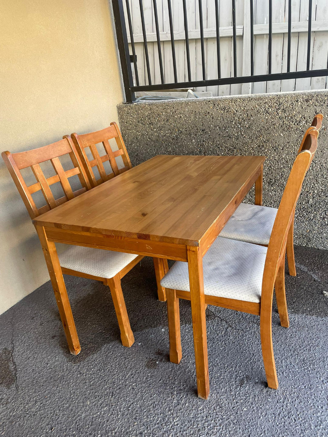Dining Table and Four Chairs Set
