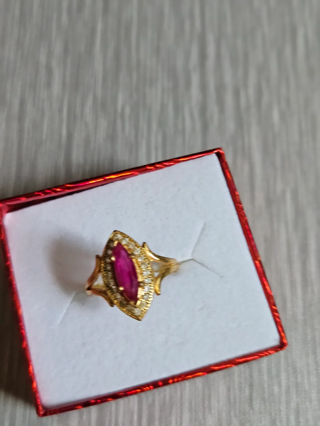 Marquise-cut Ruby Ring with Accents image indicator(3)