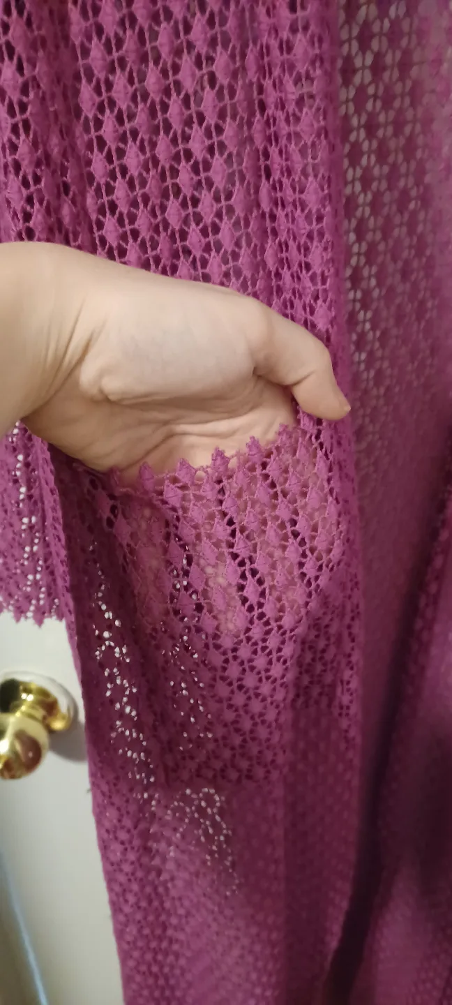 Long Handmade Crochet Cardigan image indicator(4)