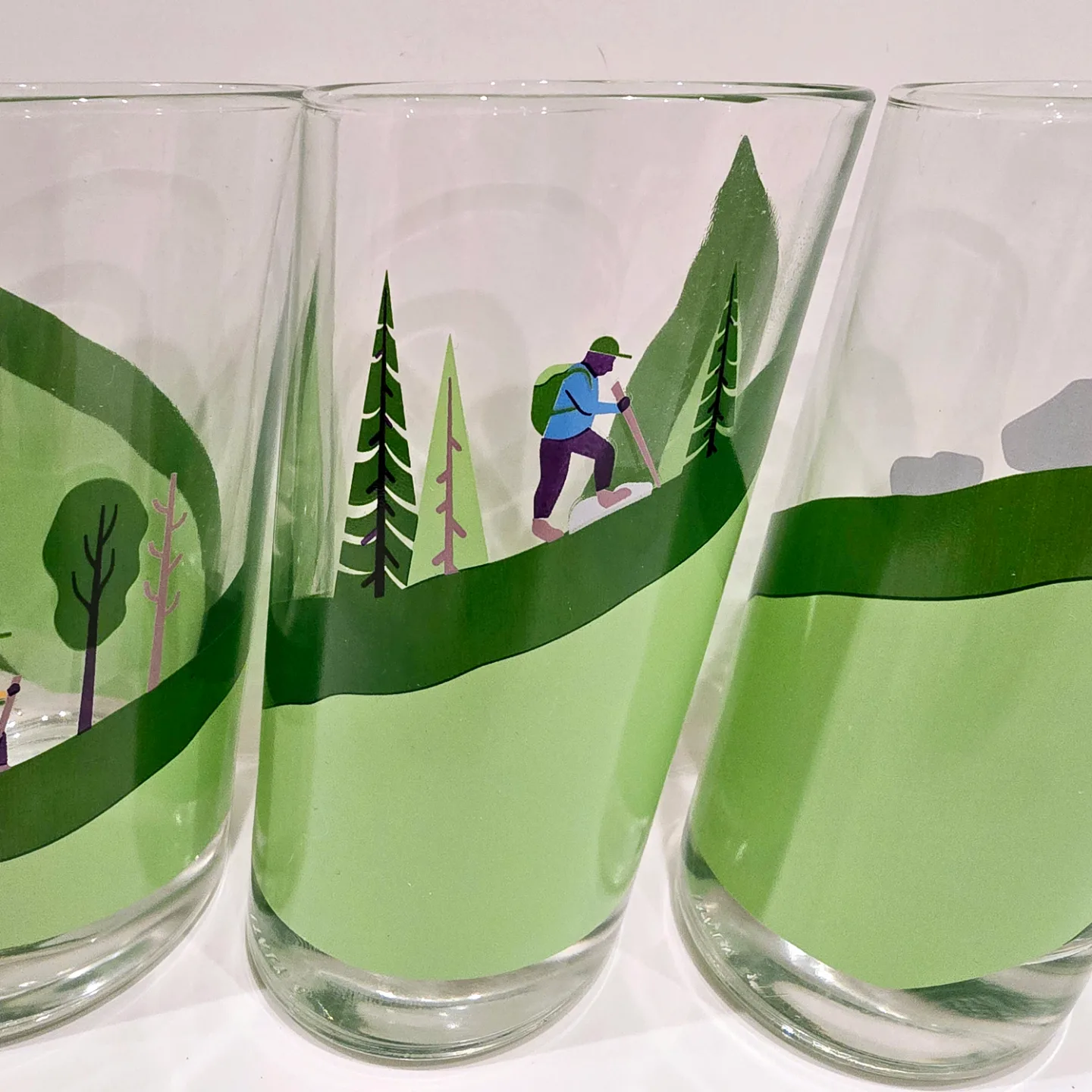 Hiker's Journey Glass Cups, set of 4 - Uncommon Goods image indicator(4)