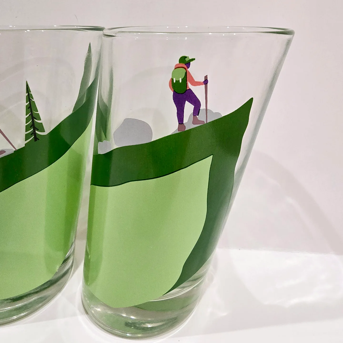 Hiker's Journey Glass Cups, set of 4 - Uncommon Goods image indicator(5)