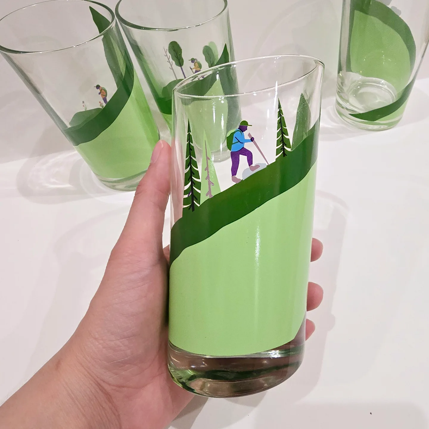 Hiker's Journey Glass Cups, set of 4 - Uncommon Goods image indicator(6)