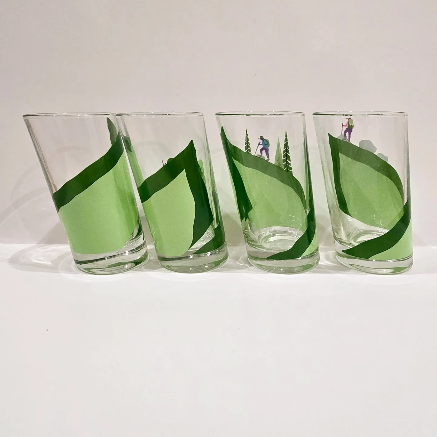 Hiker's Journey Glass Cups, set of 4 - Uncommon Goods image indicator(7)