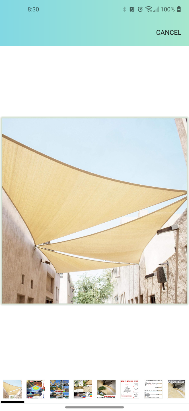 Beige Triangle Shade Sail - UV Protection