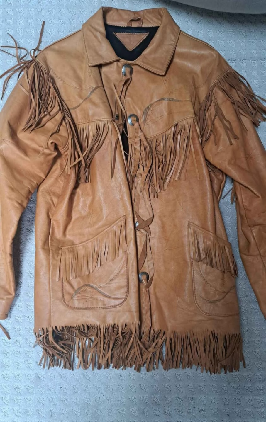 Vintage Du Sault First Nations Leather Jacket Made in Quebec