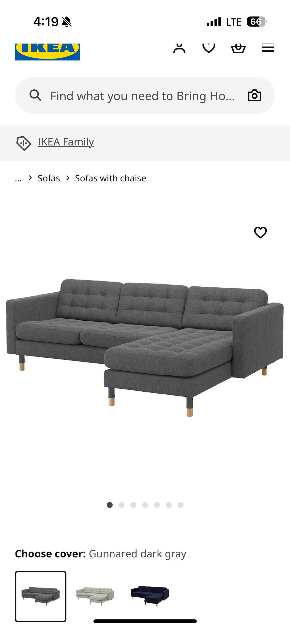 IKEA MORABO in dark grey / wooden legs - photo 3