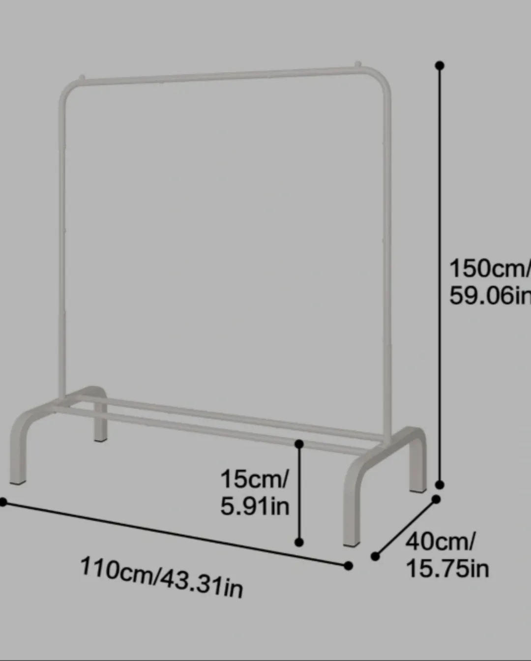 White Metal Clothing Rack image indicator(2)