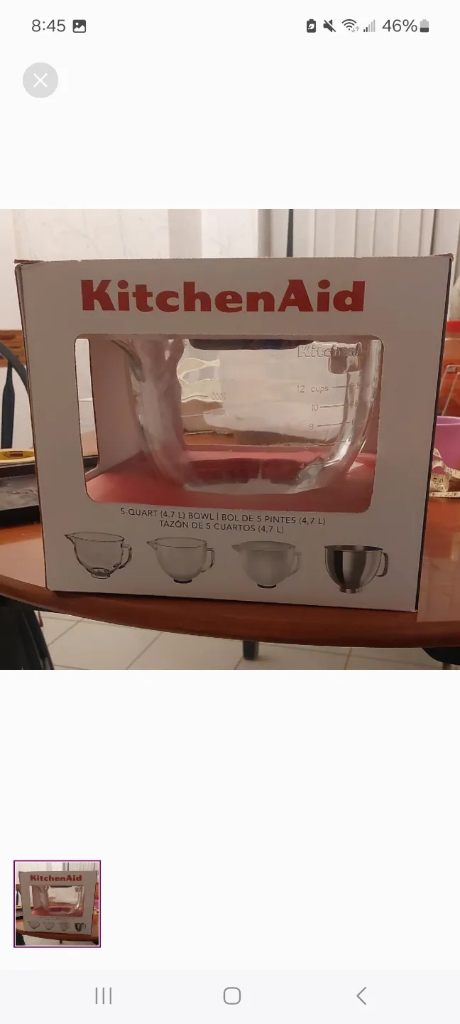 KitchenAid 5-Quart Glass Bowl - New in Box thumbnail