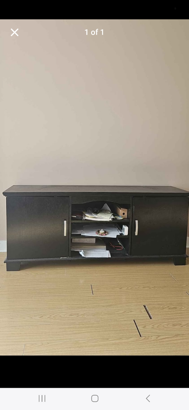 Walker Edison Black TV Stand with Storage