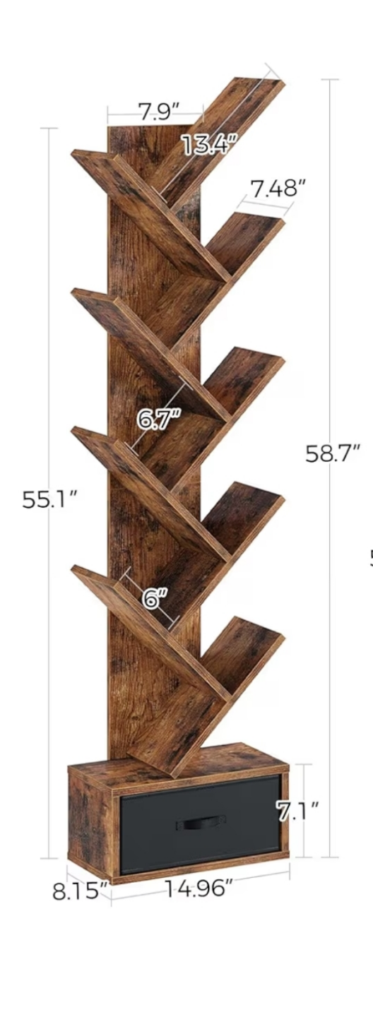 Rustic Brown Wooden Bookcase - photo 3
