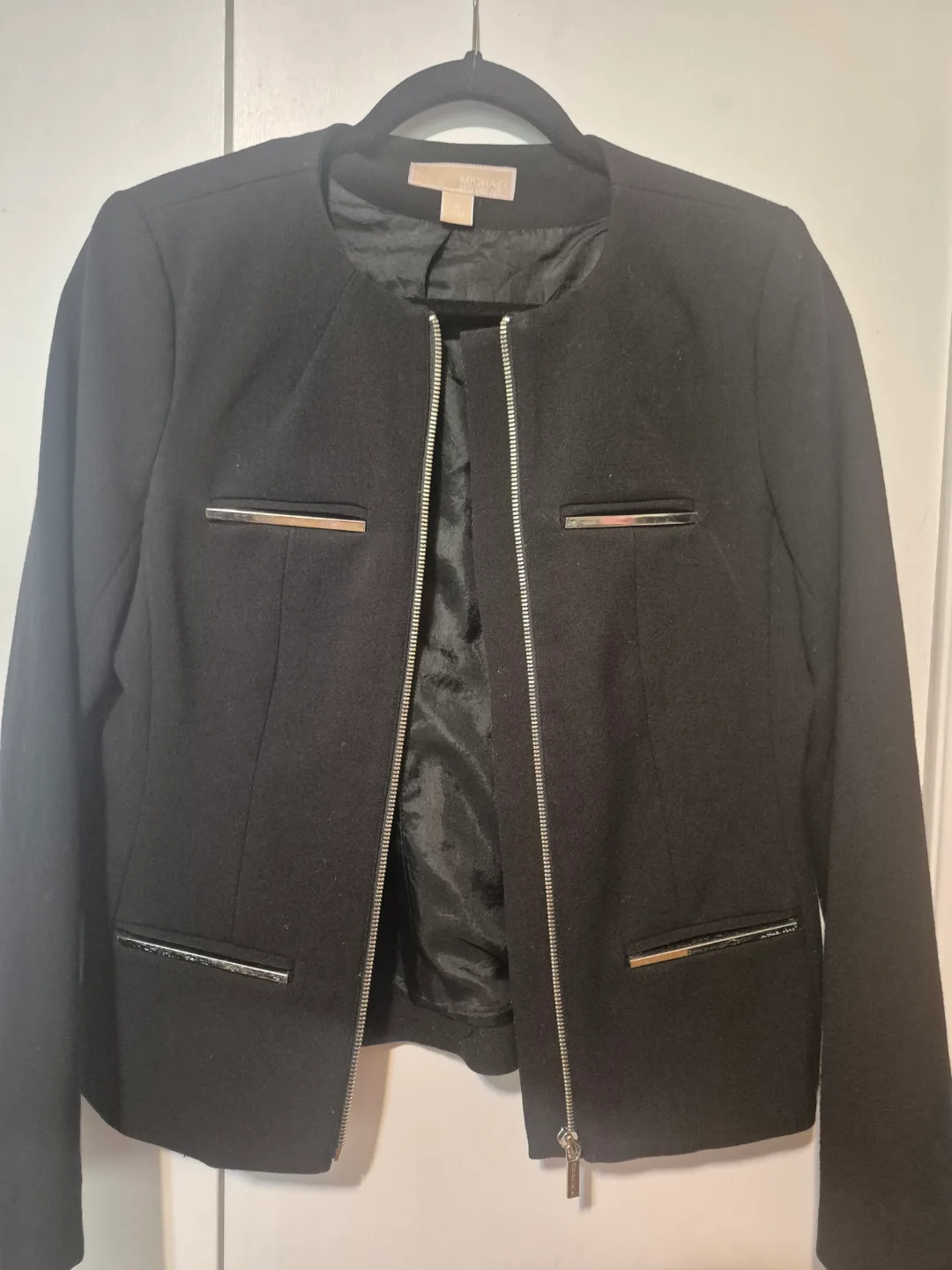 Michael Kors Black Zip-Up Blazer - Size 4 thumbnail