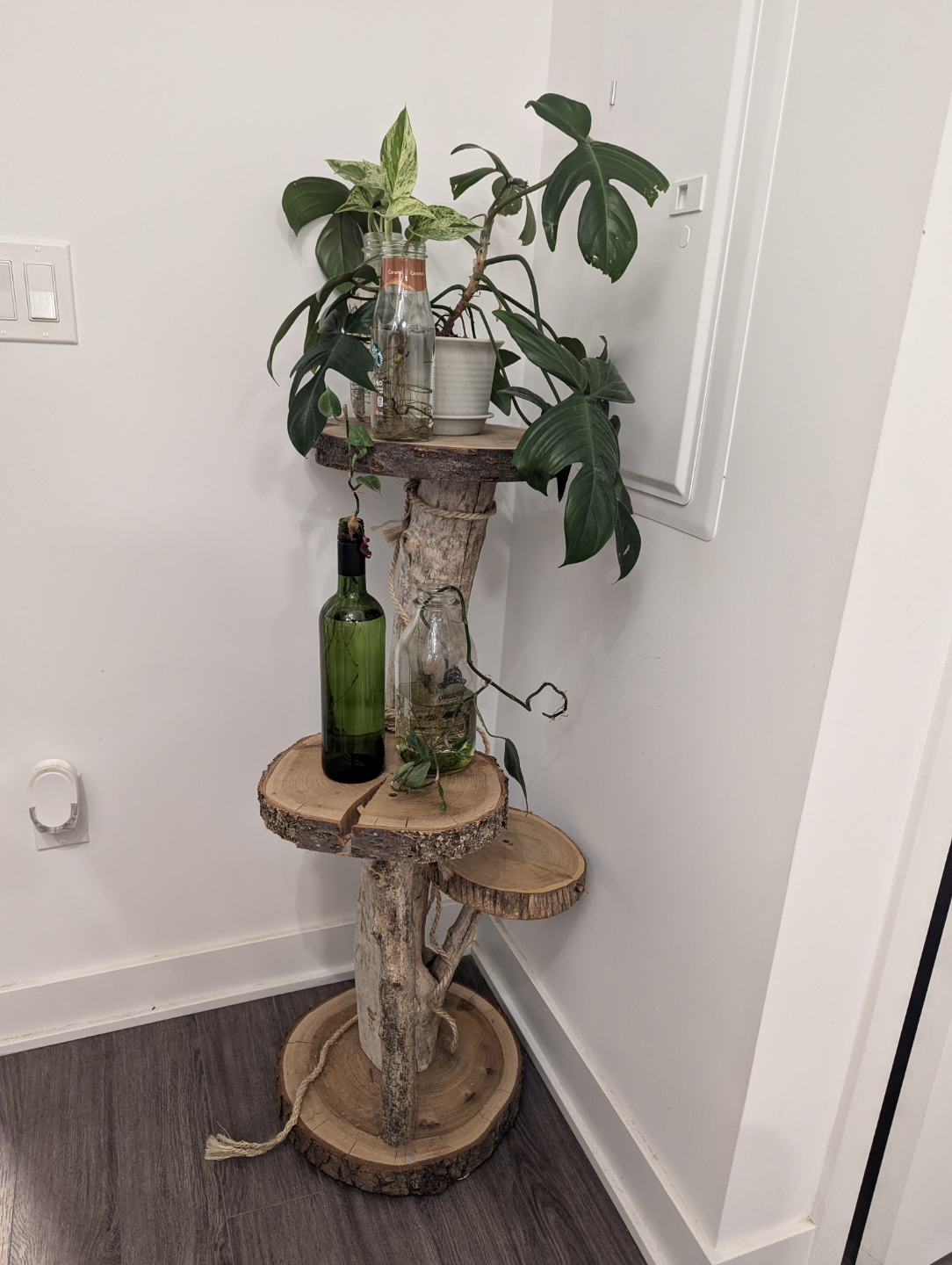 Rustic Three-Tiered Plant Stand