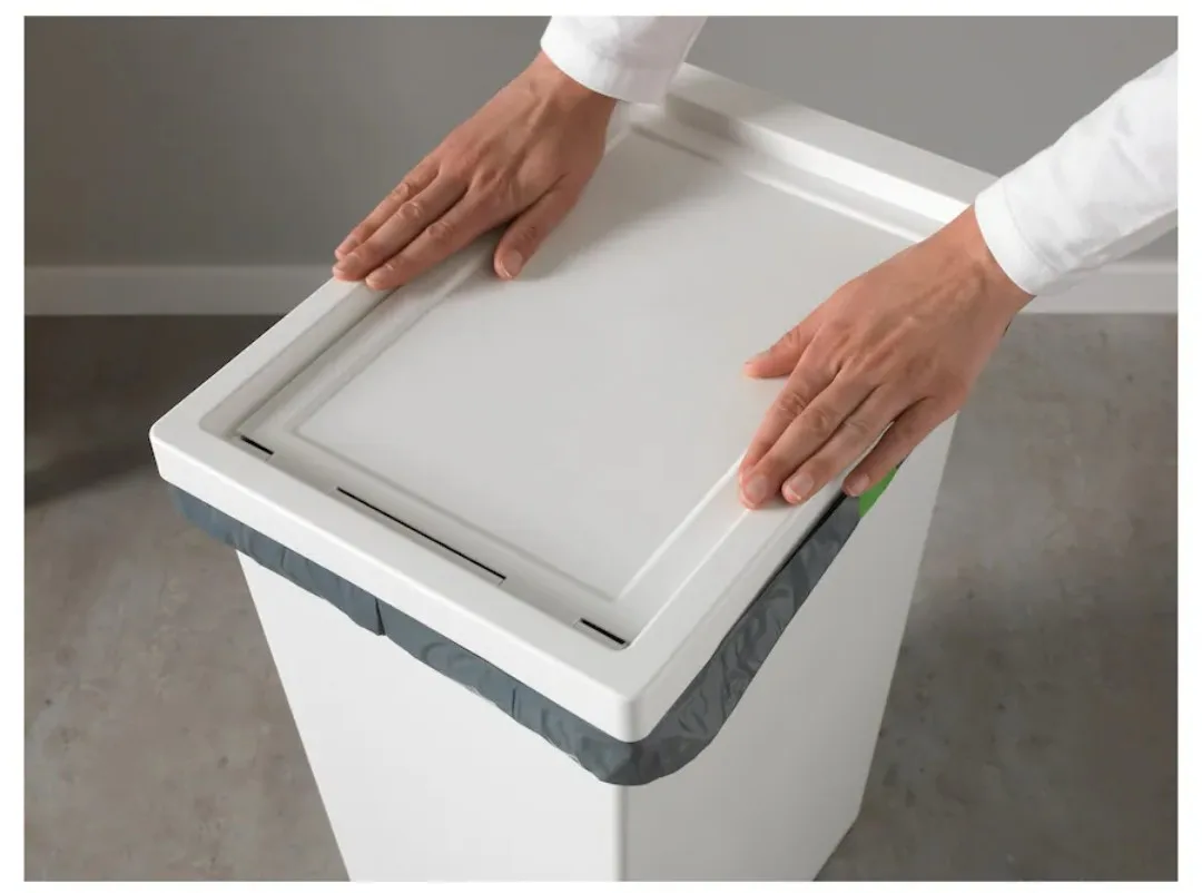 White Rectangular Waste Bin with Lid image indicator(2)