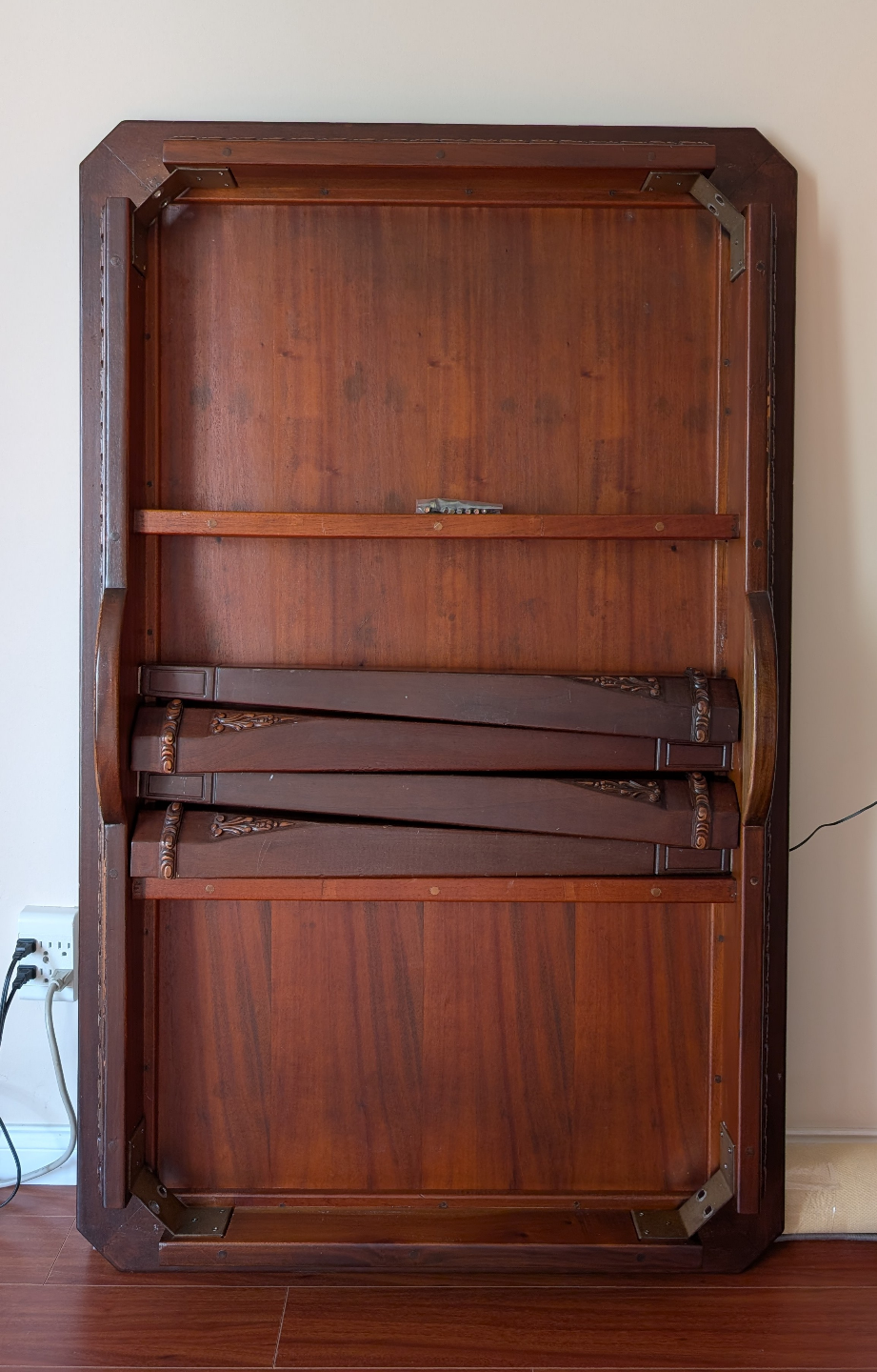 Dark Brown Wood Desk / Dining Table - photo 3