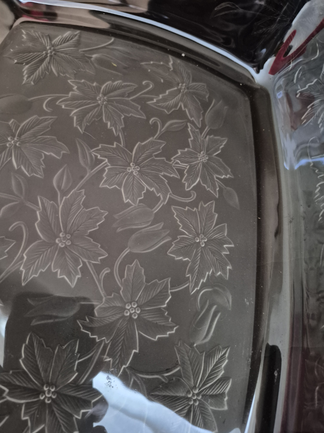 Glass Baking Dish with Floral Design - photo 2