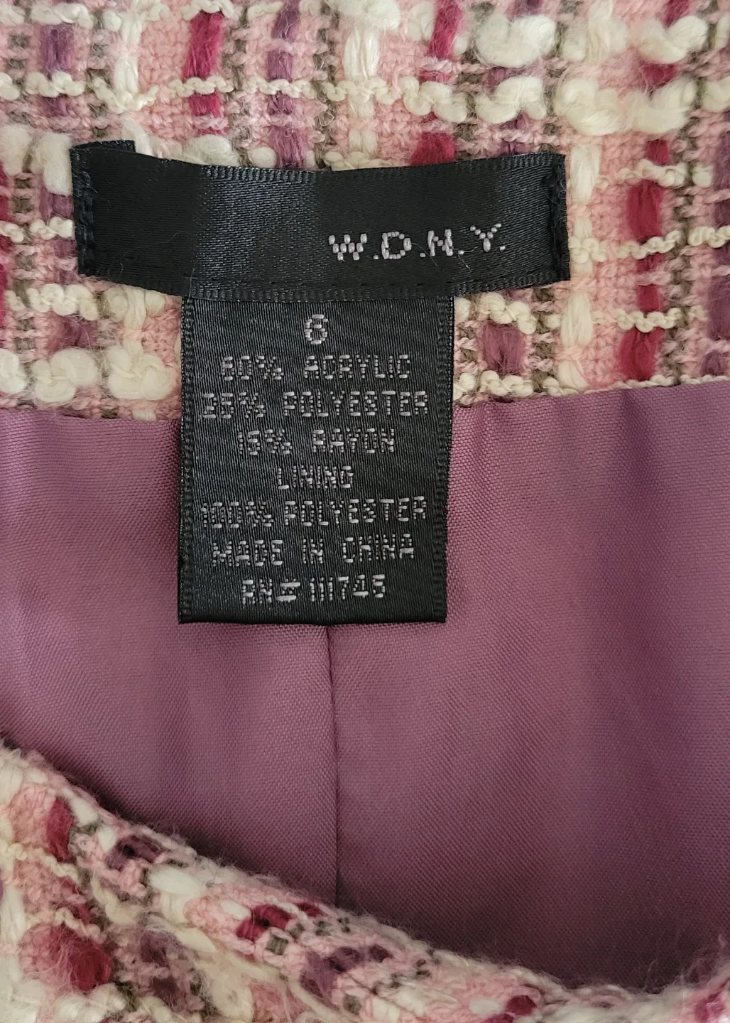 Pink and Purple Tweed Pencil Skirt Sz 6 image indicator(3)