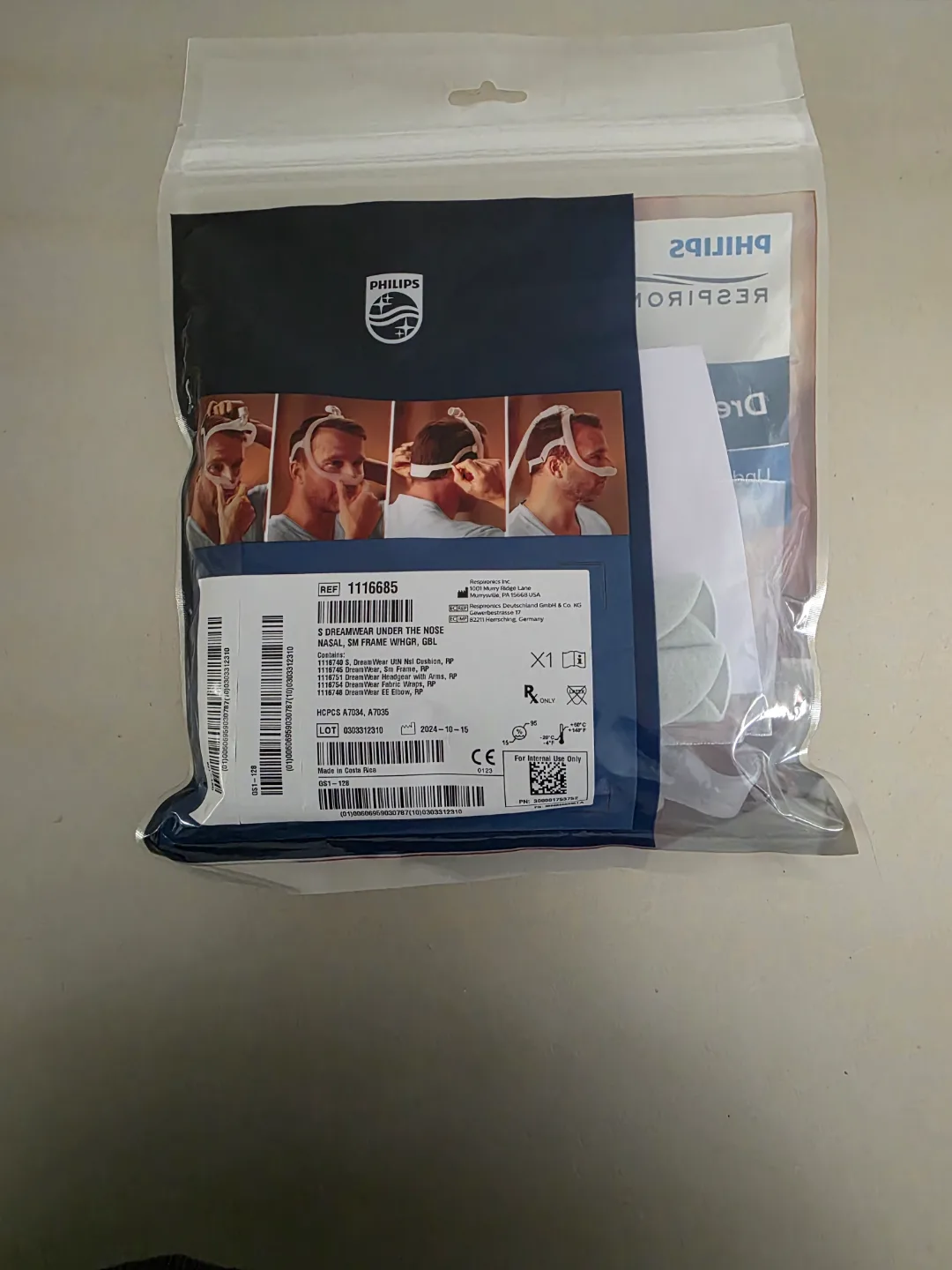 Philips Respironics DreamWear Under the Nose Nasal Mask - Size S image indicator(2)