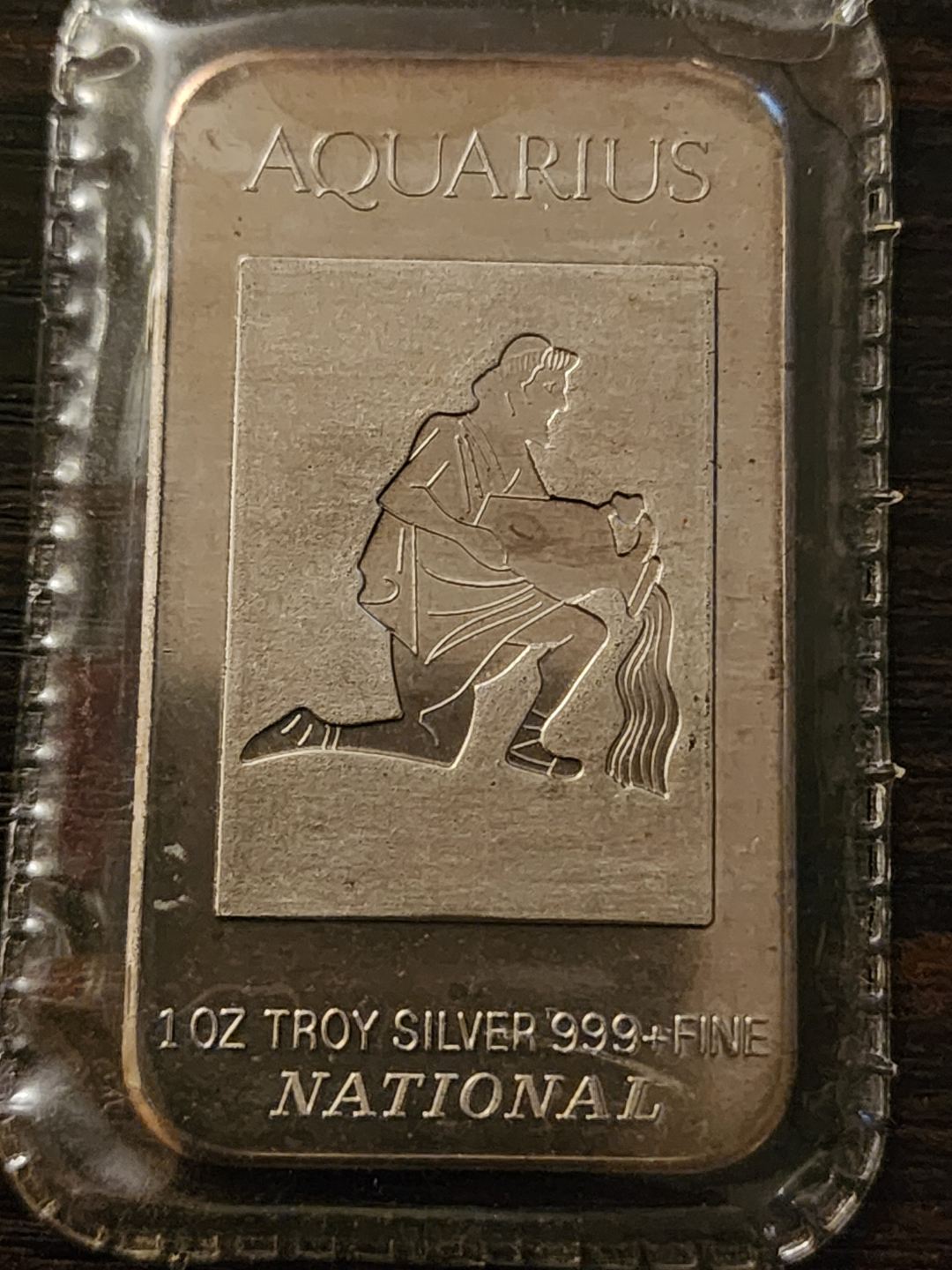 1 oz Aquarius Silver Bar .999+ Fine - photo 2