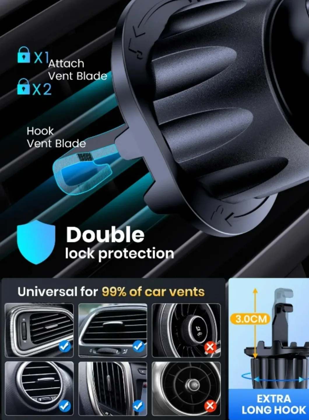 Magnetic Car Phone Mount Holder Air Vent image indicator(5)