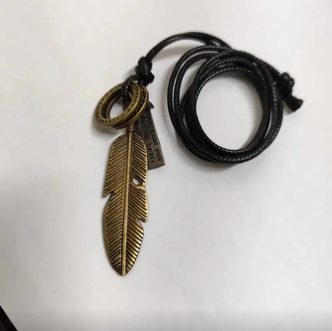 Bohemian Feather Pendant Necklace image indicator(4)