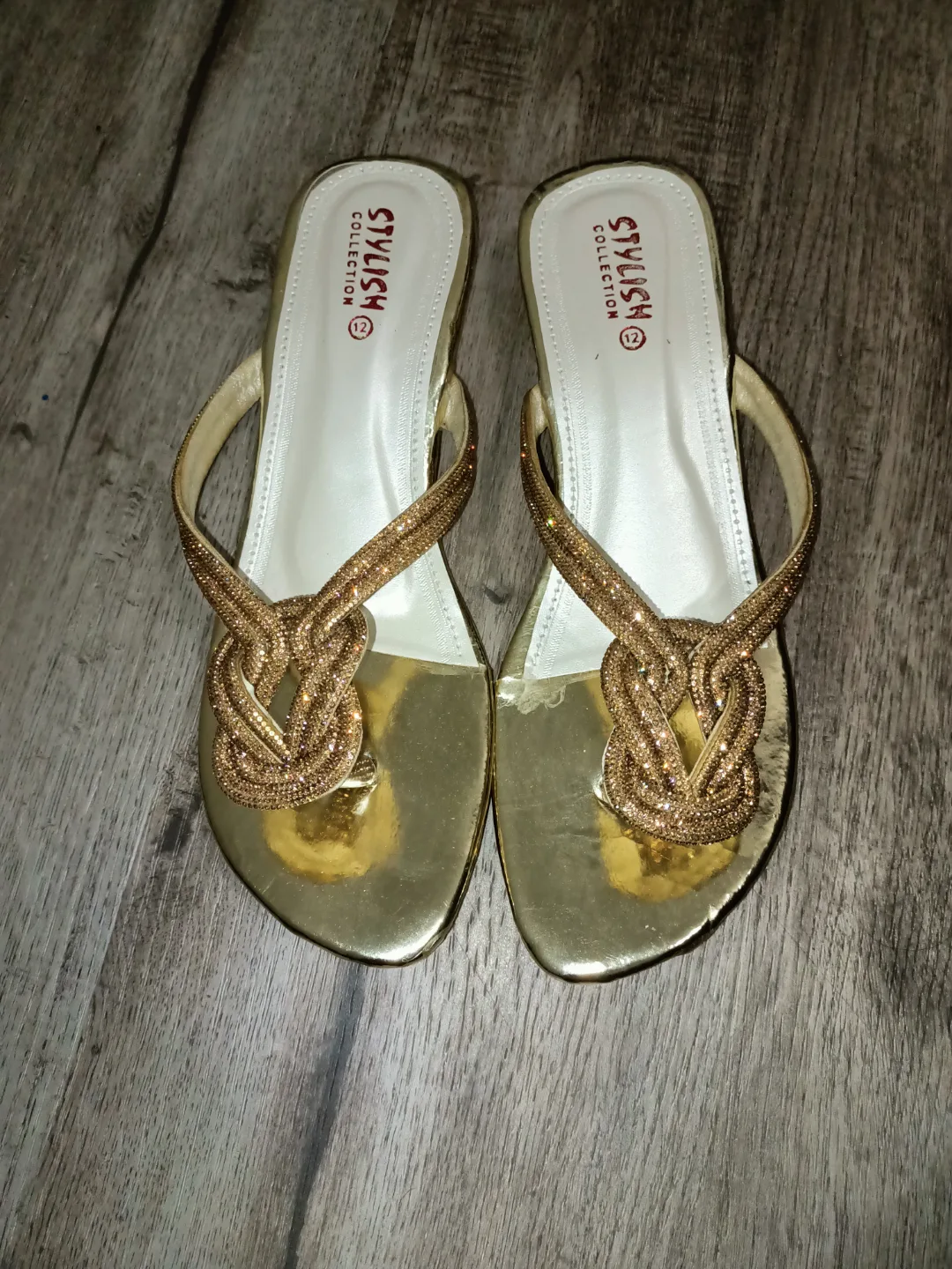 Gold Stylish Collection Sandals - Size 12 thumbnail