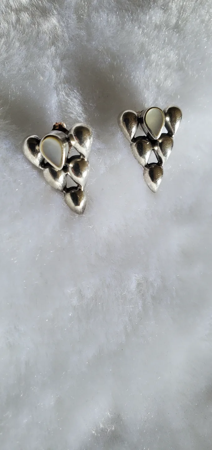 Sterling Silver Teardrop Earrings with Mother of Pearl image indicator(2)