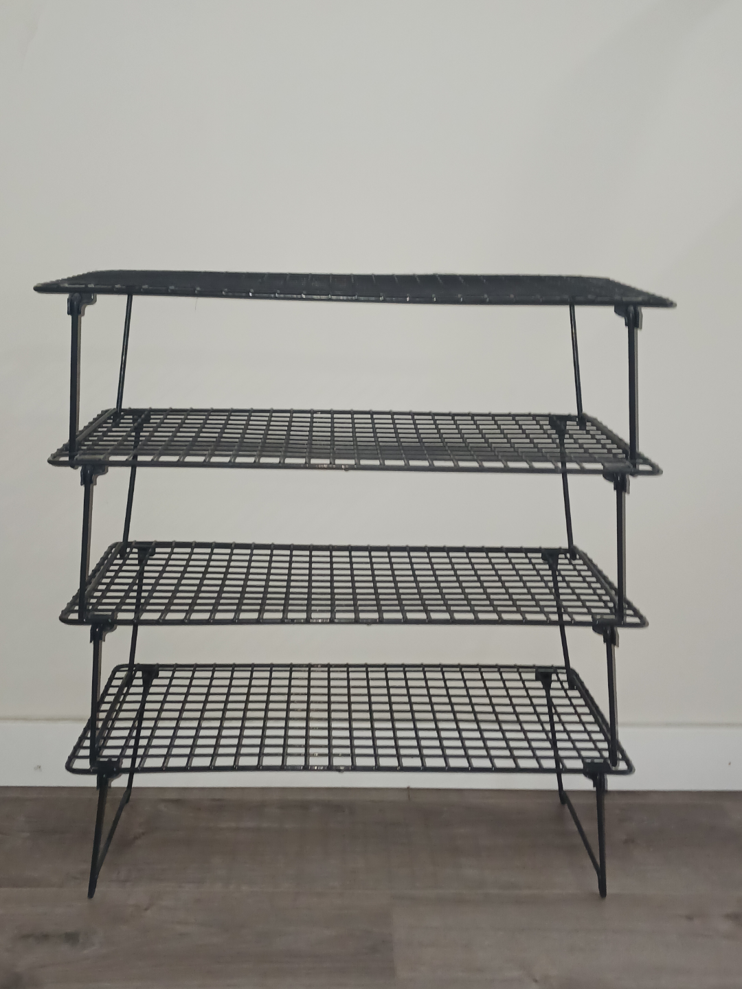 4 Black Metal Wire Shelf - Grejig Ikea