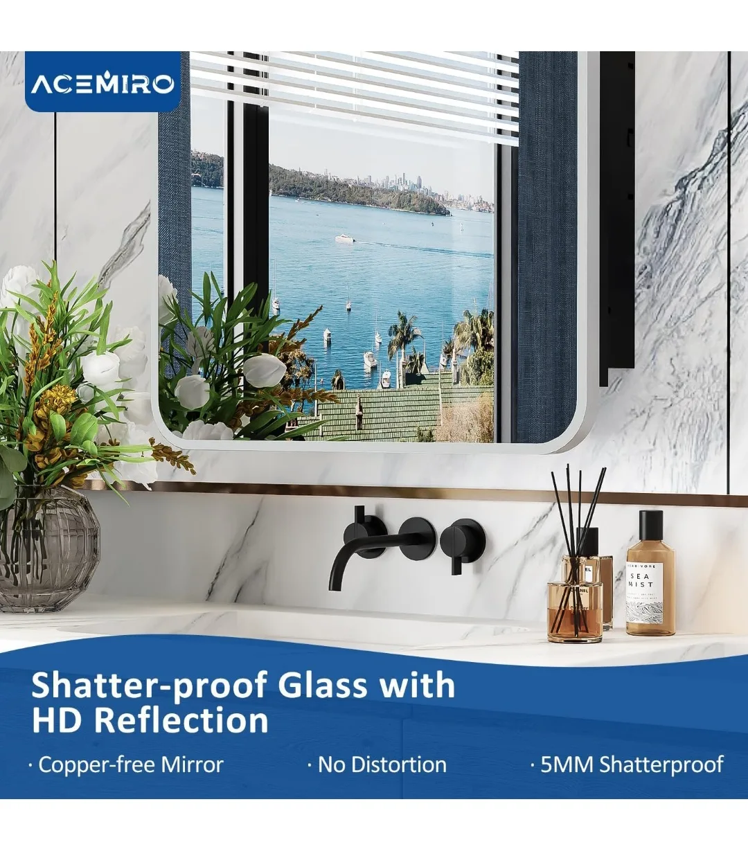 ACEMIRO Wall-Mounted Medicine Cabinet with Mirror image indicator(4)