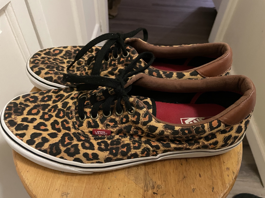 Vans Era 59 Leopard Print Orange Brown Leather Sz 12 Men’s