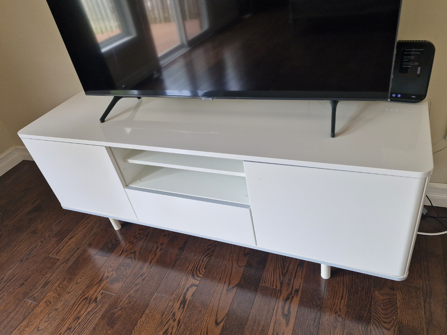 White TV Stand with Storage - photo 2