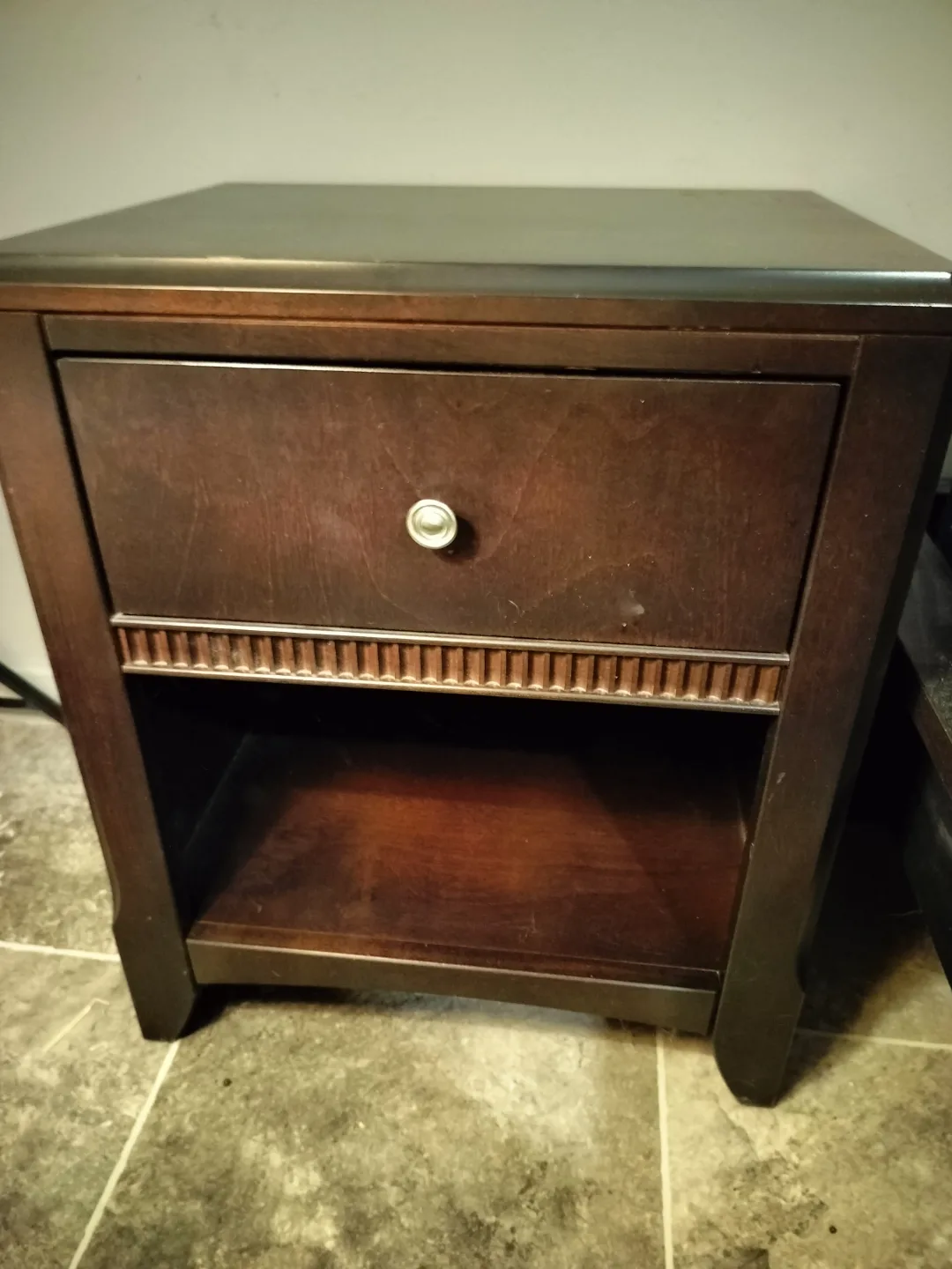 Dark Brown One-Drawer Nightstand image indicator(2)