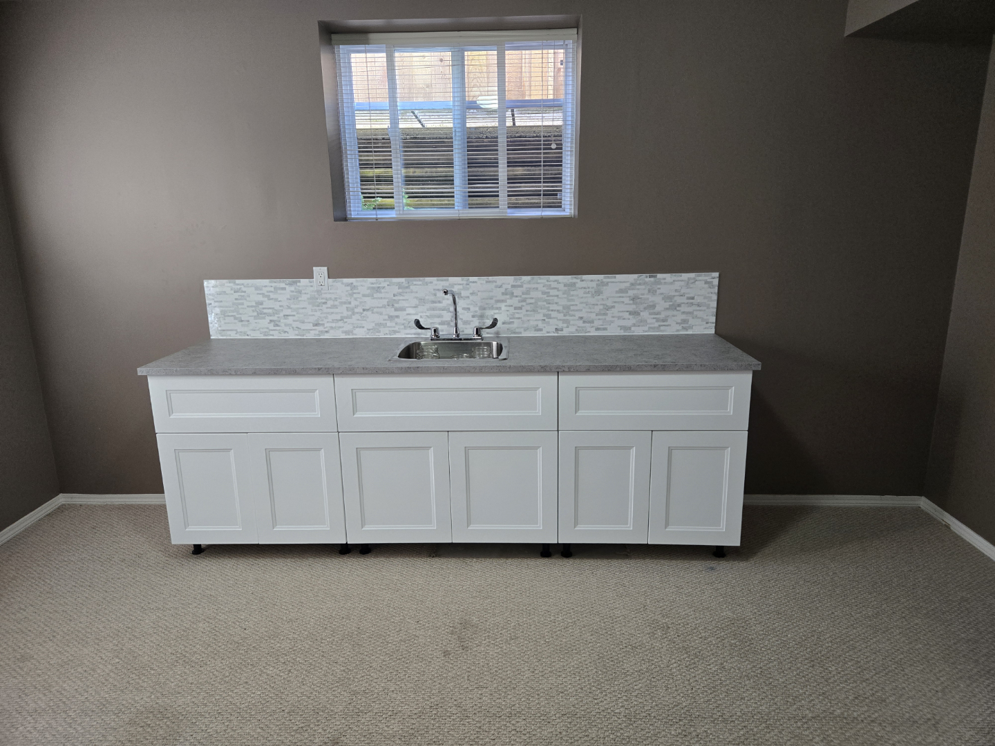 White Kitchenette with Sink - Perfect for Laundry Room or Bar