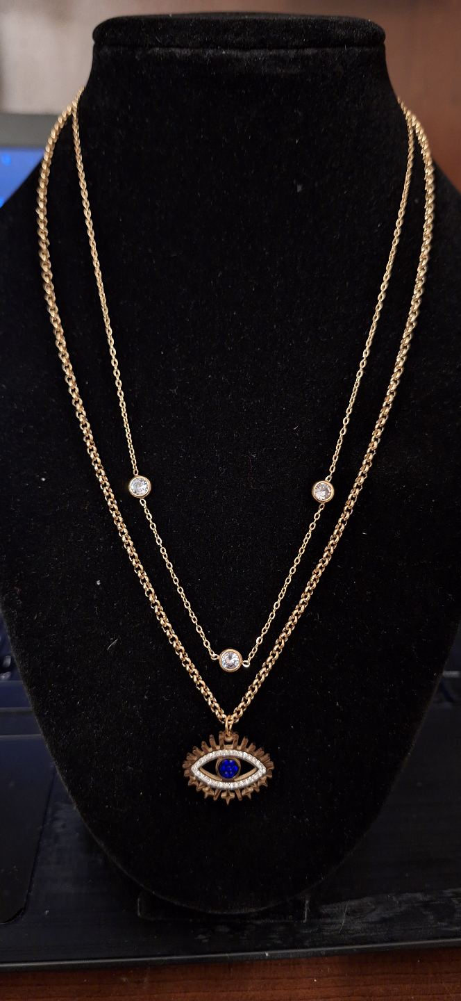 Gold Layered Evil Eye Necklace
