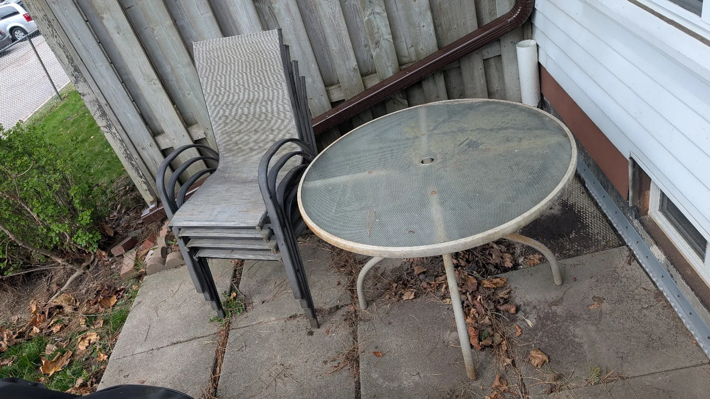 Outdoor Patio Set - Table and 4 Stackable Chairs thumbnail