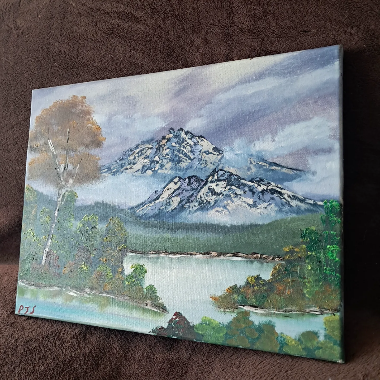 Original Mountain Lake Landscape Painting image indicator(3)