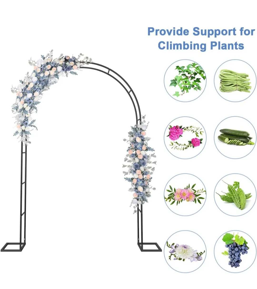Black Metal Garden Arch Wedding Archway image indicator(6)