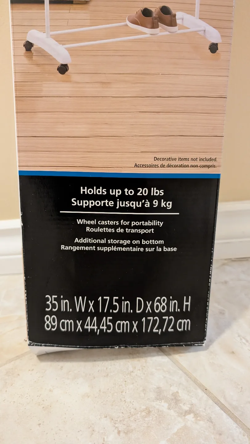 Mainstays White Garment Rack image indicator(3)