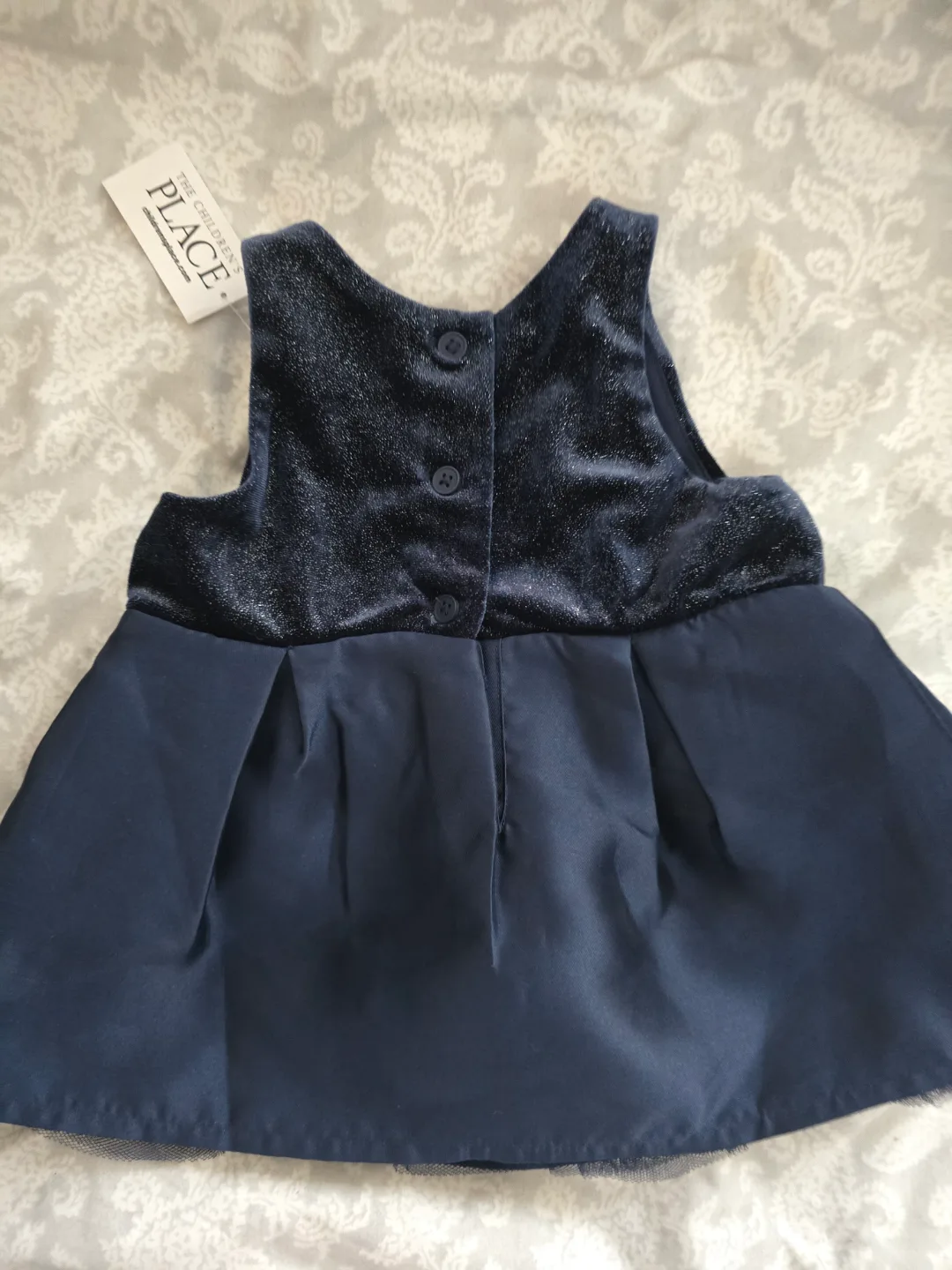 The Children's Place Baby Girl's Velvet Dress, Size 6-9 Months image indicator(2)