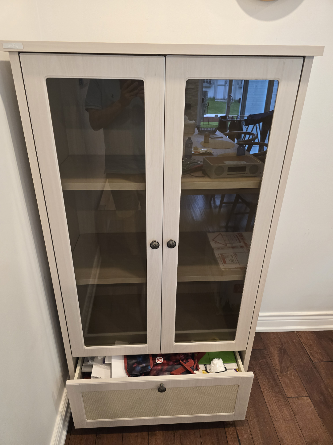 Wooden cabinet with glass doors - photo 3