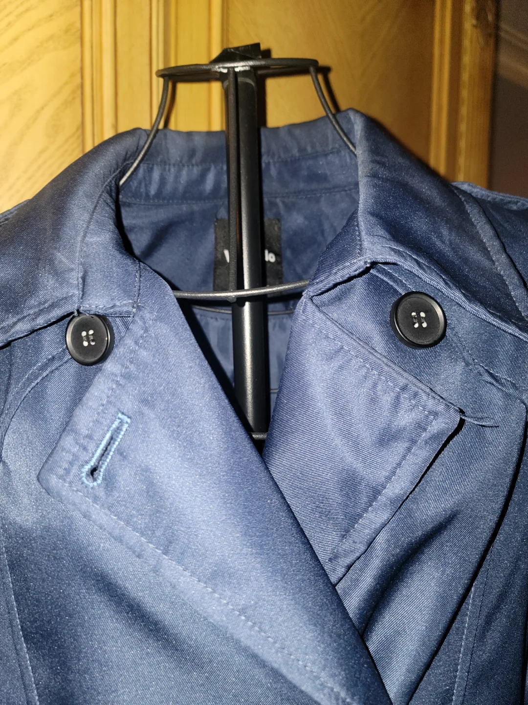 Women's Navy Blue Trench Coat image indicator(5)