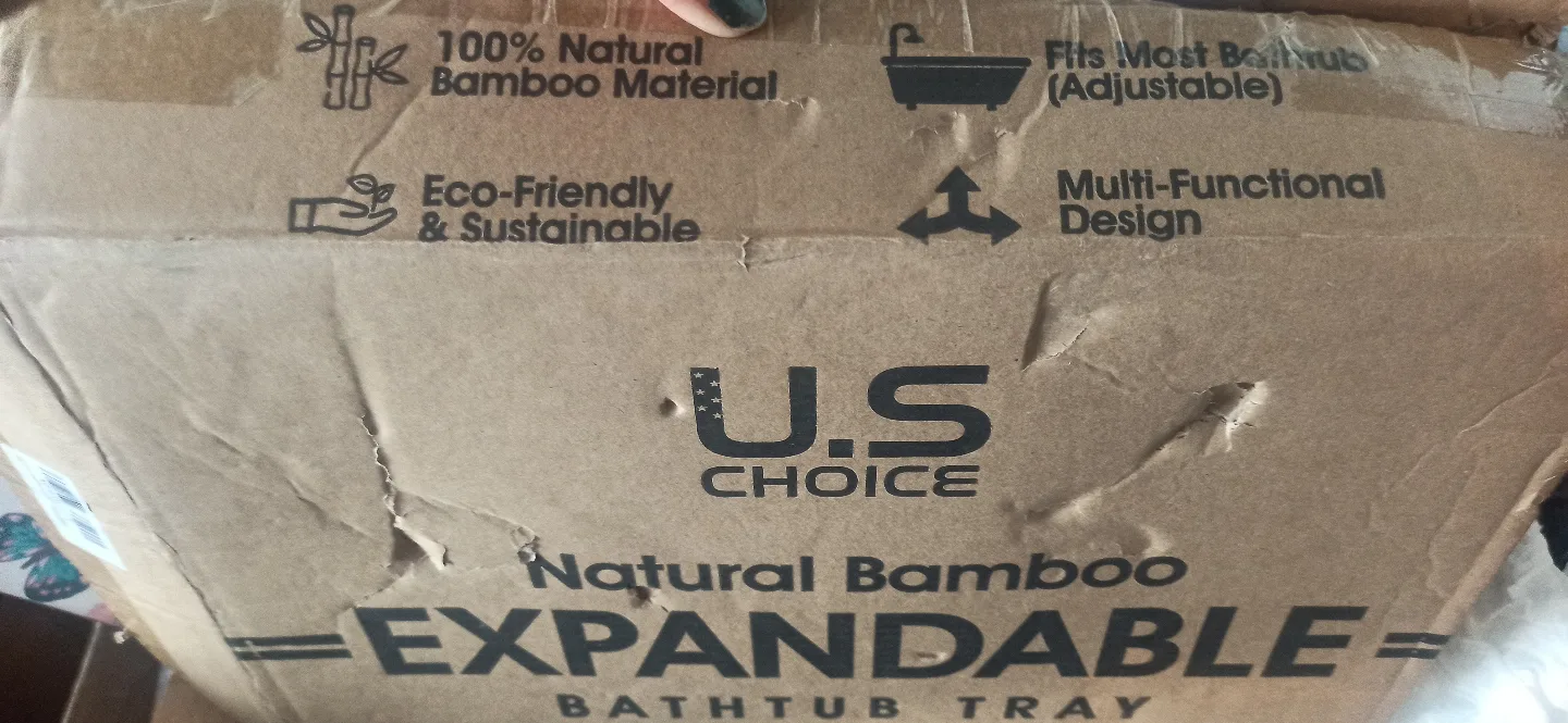 Extendable Bamboo Bathtub Caddy Tray image indicator(7)