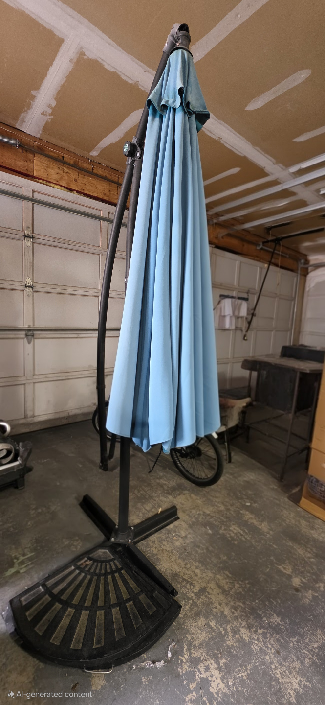 Outdoor Patio Cantilever Umbrella - Teal - photo 2