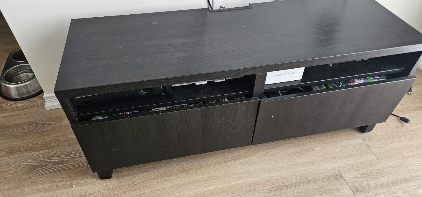 Black TV Stand with Storage - photo 2